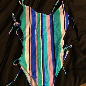 stripe bathing suit